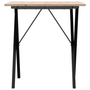 vidaXL Dining Table X-Frame 60x60x75 cm Solid Wood Pine and Steel