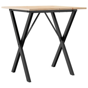 vidaXL Dining Table X-Frame 60x60x75 cm Solid Wood Pine and Steel