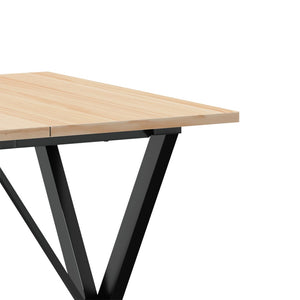 vidaXL Dining Table X-Frame 60x60x75 cm Solid Wood Pine and Steel