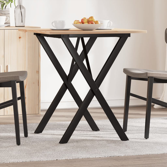 vidaXL Dining Table X-Frame 60x60x75 cm Solid Wood Pine and Steel