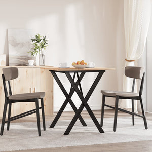 vidaXL Dining Table X-Frame 70x70x75 cm Solid Wood Pine and Cast Iron