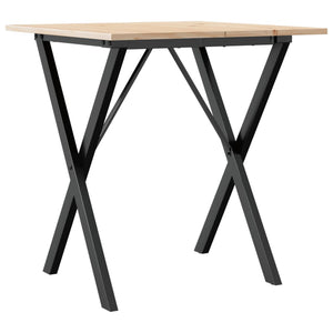 vidaXL Dining Table X-Frame 70x70x75 cm Solid Wood Pine and Cast Iron