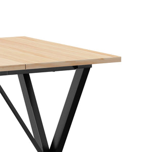 vidaXL Dining Table X-Frame 70x70x75 cm Solid Wood Pine and Cast Iron