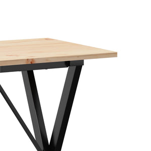 vidaXL Dining Table X-Frame 80x50x75 cm Solid Wood Pine and Cast Iron