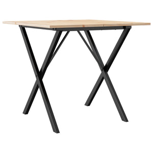 vidaXL Dining Table X-Frame 90x90x75 cm Solid Wood Pine and Cast Iron