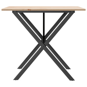 vidaXL Dining Table X-Frame 90x90x75 cm Solid Wood Pine and Cast Iron