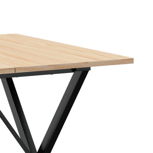 vidaXL Dining Table X-Frame 90x90x75 cm Solid Wood Pine and Cast Iron