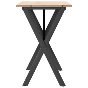 vidaXL Dining Table X-Frame 100x50x75 cm Solid Wood Pine and Cast Iron