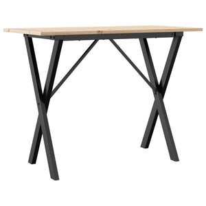 vidaXL Dining Table X-Frame 100x50x75 cm Solid Wood Pine and Cast Iron