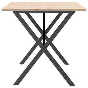 vidaXL Dining Table X-Frame 140x80x75 cm Solid Wood Pine and Steel