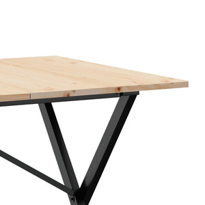 vidaXL Dining Table X-Frame 140x80x75 cm Solid Wood Pine and Steel