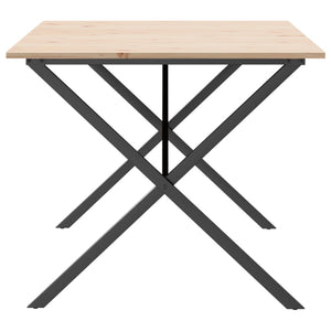 vidaXL Dining Table X-Frame 180x90x75 cm Solid Wood Pine and Cast Iron