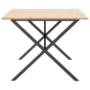 vidaXL Dining Table X-Frame 200x100x75 cm Solid Wood Pine and Steel