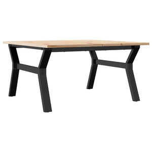 vidaXL Coffee Table Y-Frame 90x90x45 cm Solid Wood Pine and Steel