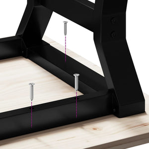 vidaXL Coffee Table Y-Frame 100x50x45 cm Solid Wood Pine and Steel