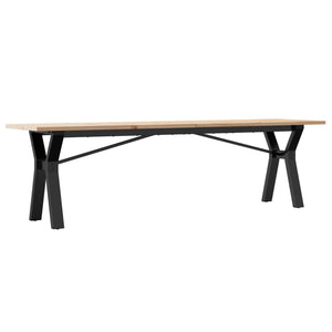 vidaXL Coffee Table Y-Frame 160x40x45 cm Solid Wood Pine and Steel