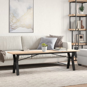 vidaXL Coffee Table Y-Frame 160x40x45 cm Solid Wood Pine and Steel