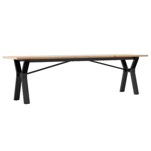 vidaXL Coffee Table Y-Frame 160x40x45 cm Solid Wood Pine and Steel