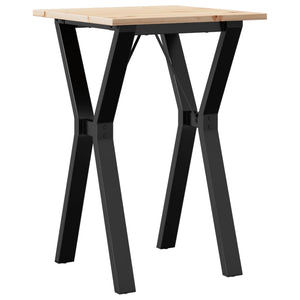 vidaXL Dining Table Y-Frame 50x50x75 cm Solid Wood Pine and Cast Iron