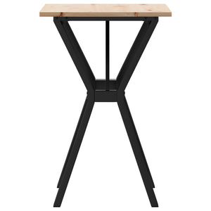 vidaXL Dining Table Y-Frame 50x50x75 cm Solid Wood Pine and Cast Iron