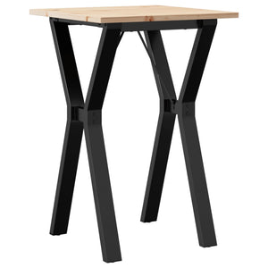 vidaXL Dining Table Y-Frame 50x50x75 cm Solid Wood Pine and Cast Iron