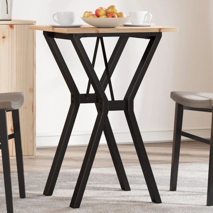 vidaXL Dining Table Y-Frame 50x50x75 cm Solid Wood Pine and Cast Iron