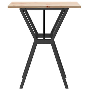 vidaXL Dining Table Y-Frame 60x60x75 cm Solid Wood Pine and Cast Iron