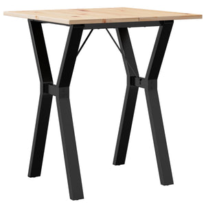 vidaXL Dining Table Y-Frame 70x70x75 cm Solid Wood Pine and Cast Iron