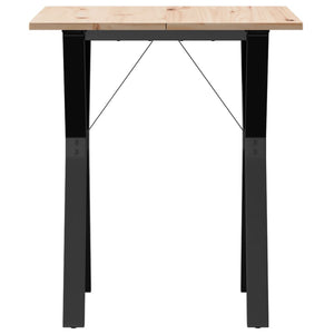 vidaXL Dining Table Y-Frame 70x70x75 cm Solid Wood Pine and Cast Iron