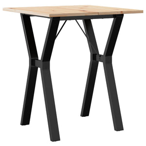 vidaXL Dining Table Y-Frame 70x70x75 cm Solid Wood Pine and Cast Iron