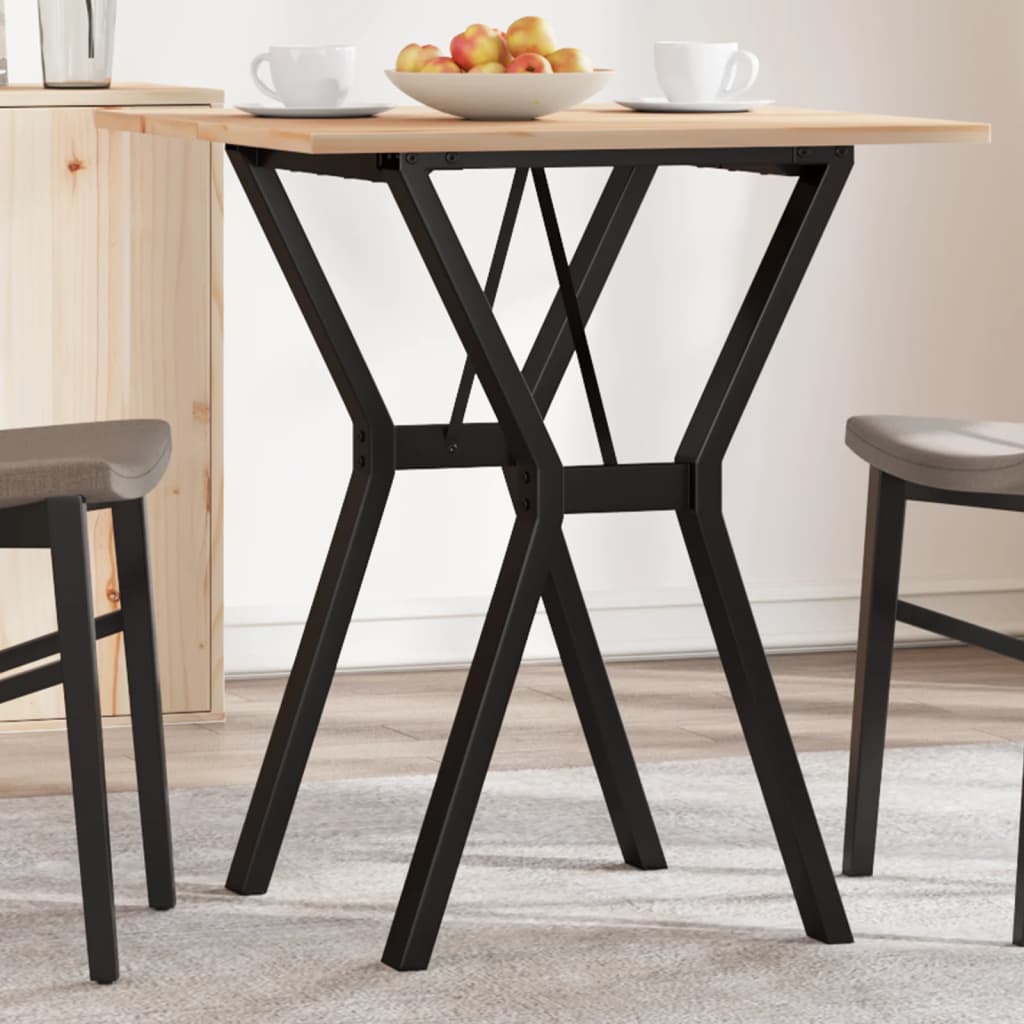 vidaXL Dining Table Y-Frame 70x70x75 cm Solid Wood Pine and Cast Iron