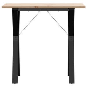 vidaXL Dining Table Y-Frame 80x50x75 cm Solid Wood Pine and Cast Iron