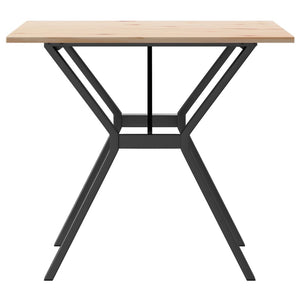 vidaXL Dining Table Y-Frame 80x80x75 cm Solid Wood Pine and Cast Iron