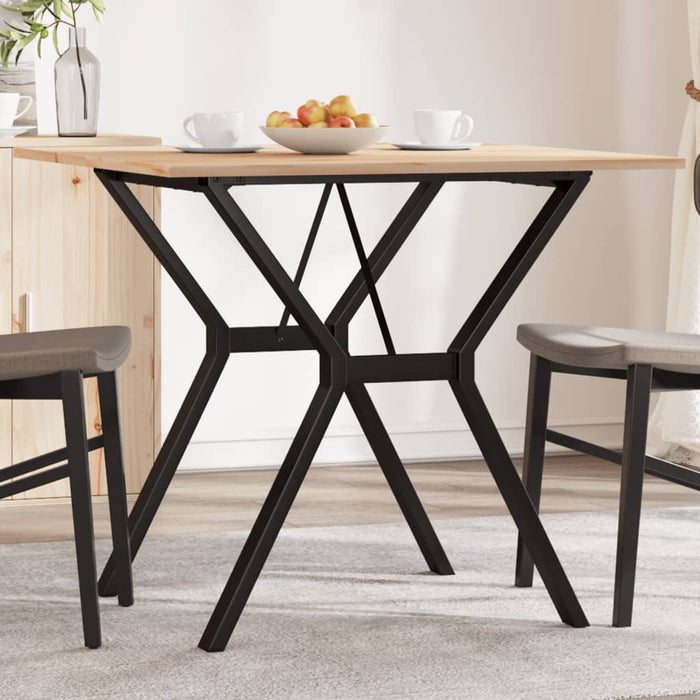 vidaXL Dining Table Y-Frame 80x80x75 cm Solid Wood Pine and Cast Iron