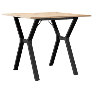 vidaXL Dining Table Y-Frame 90x90x75 cm Solid Wood Pine and Steel