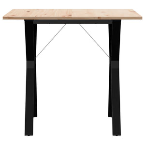 vidaXL Dining Table Y-Frame 90x90x75 cm Solid Wood Pine and Steel