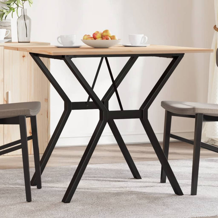 vidaXL Dining Table Y-Frame 90x90x75 cm Solid Wood Pine and Steel