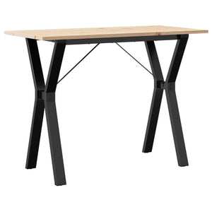 vidaXL Dining Table Y-Frame 100x50x75 cm Solid Wood Pine and Cast Iron