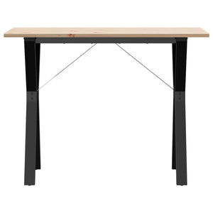 vidaXL Dining Table Y-Frame 100x50x75 cm Solid Wood Pine and Cast Iron