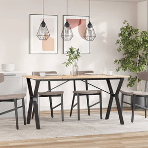 vidaXL Dining Table Y-Frame 140x80x75 cm Solid Wood Pine and Cast Iron