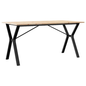 vidaXL Dining Table Y-Frame 140x80x75 cm Solid Wood Pine and Cast Iron