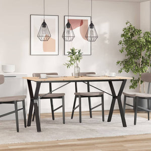 vidaXL Dining Table Y-Frame 160x80x75 cm Solid Wood Pine and Cast Iron