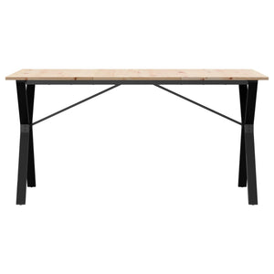 vidaXL Dining Table Y-Frame 160x80x75 cm Solid Wood Pine and Cast Iron