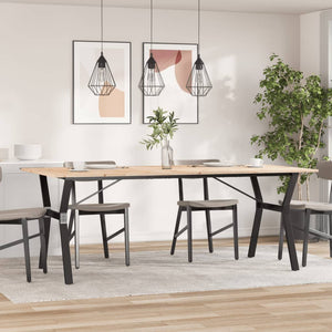 vidaXL Dining Table Y-Frame 200x100x75 cm Solid Wood Pine and Cast Iron