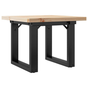 vidaXL Coffee Table O-Frame 50x50x35.5 cm Solid Wood Pine and Steel