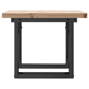vidaXL Coffee Table O-Frame 50x50x35.5 cm Solid Wood Pine and Steel