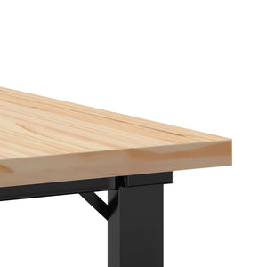 vidaXL Coffee Table O-Frame 60x60x40.5 cm Solid Wood Pine and Steel
