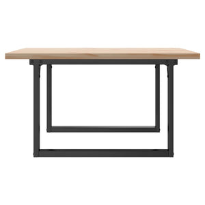 vidaXL Coffee Table O-Frame 90x90x45.5 cm Solid Wood Pine and Steel