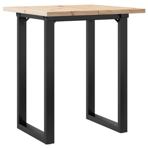 vidaXL Dining Table O-Frame 70x70x75.5 cm Solid Wood Pine and Steel