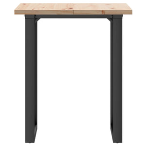 vidaXL Dining Table O-Frame 70x70x75.5 cm Solid Wood Pine and Steel